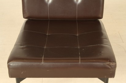 50 years, foam chairs, upholstered in skai, metal frame, #modernariatopoltrone