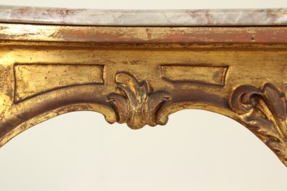 Console table with marble, cruise line, richly carved legs move, moves,