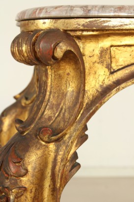 Console table with marble, cruise line, richly carved legs move, moves,