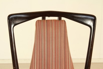 Sillas atribuibles a Osvaldo Borsani, madera de haya, ébano, relleno de espuma, tapicería de tela, buen estado, signos de uso, #modernariatosedie