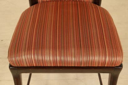 Sillas atribuibles a Osvaldo Borsani, madera de haya, ébano, relleno de espuma, tapicería de tela, buen estado, signos de uso, #modernariatosedie