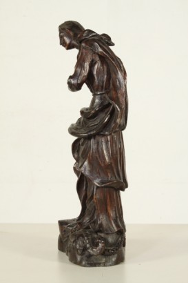 antiquariato, madonna schiaccia drago, fine XVII secolo, inizi XVIII secolo, scultura, legno
