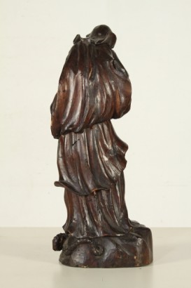 antiquariato, madonna schiaccia drago, fine XVII secolo, inizi XVIII secolo, scultura, legno
