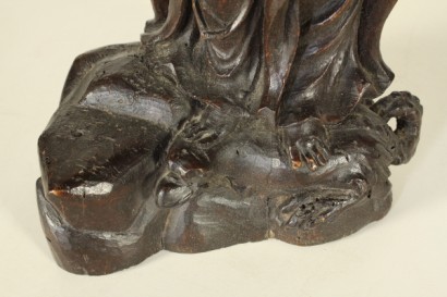 antiquariato, madonna schiaccia drago, fine XVII secolo, inizi XVIII secolo, scultura, legno