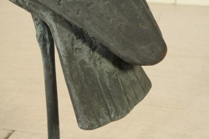 antiquariato, oggettistica, airone, XX secolo, fontana da giardino, rame brunito