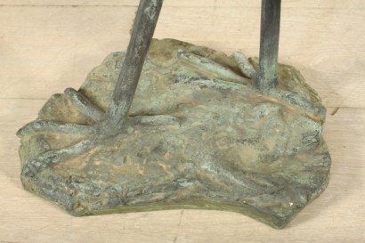 antiquariato, oggettistica, airone, XX secolo, fontana da giardino, rame brunito