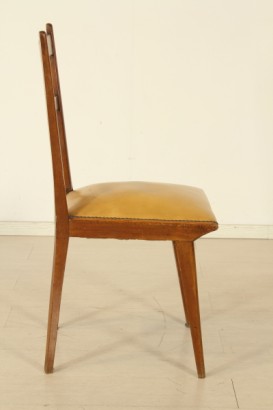 Sedie in stile Giancarlo De Carli, legno mogano, imbottitura, similpelle, buone condizioni, #modernariatosedie