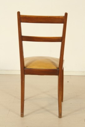 Sedie in stile Giancarlo De Carli, legno mogano, imbottitura, similpelle, buone condizioni, #modernariatosedie