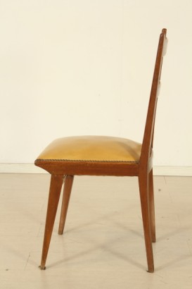 Sedie in stile Giancarlo De Carli, legno mogano, imbottitura, similpelle, buone condizioni, #modernariatosedie