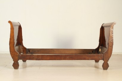 Antiquitäten, Bett, Bett mit geschnitzten Vorderseite, geschnitzten Bett, Schlittenbett
