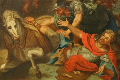 arte, pittura antica, XVII-XVIII secolo, la conversione di saulo, paolo cade da cavallo, dipinti olio su tela, #arteottobre