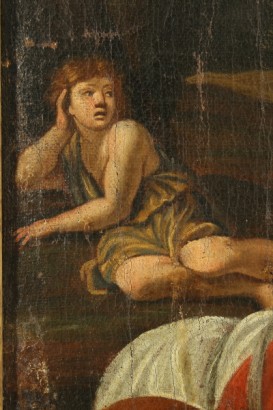 arte, pittura antica, Simon Vouet (1590-1649), Fine XVII secolo, Inizi XVIII secolo, agar nel deserto, ismaele, abramo, sara, deserto di Bersabea, #artepittura