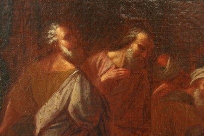 Kunst, antike Gemälde, Jesus und Ehebrecherin, Ölgemälde 17. Jh.,