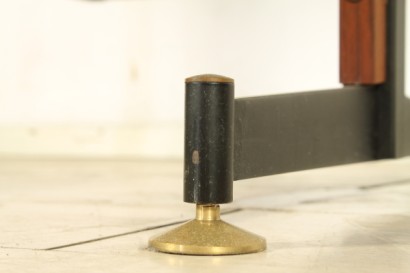 Escritorio años 50-60, madera, chapa de madera de teca, formica, latón, #modernariatotavoli