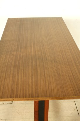 Escritorio años 50-60, madera, chapa de madera de teca, formica, latón, #modernariatotavoli