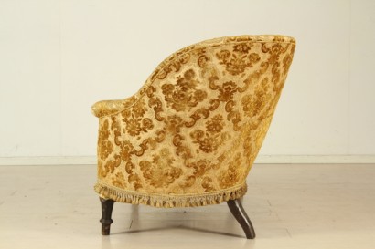 Canapé-dormeau, tourné les pieds, dos, profilée, rembourré