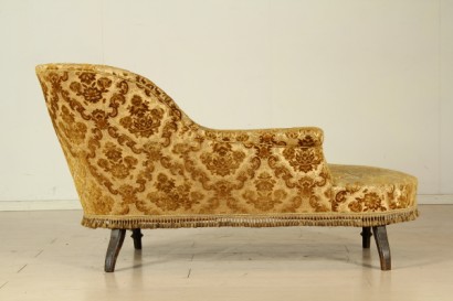 Canapé-dormeau, tourné les pieds, dos, profilée, rembourré