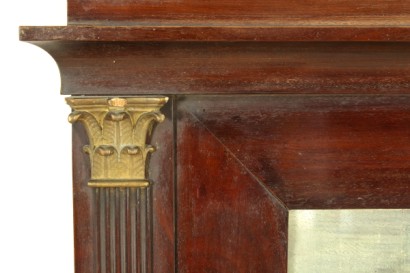 Caminiera-espejo, espejo, columnas, capiteles, #antiquariatospecchi