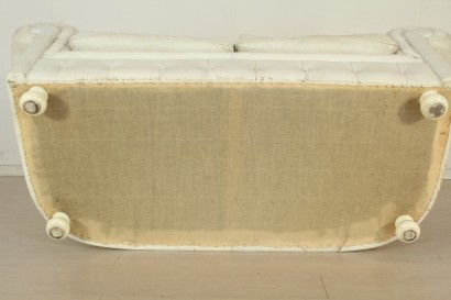 Sofá de Chesterfield, dos asientos, espuma acolchado, forro de cuero, # modernariatodivani