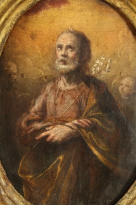 arte, pittura antica, Claudio Ridolfi (1570-1644), il veronese, San Giuseppe ed angeli, dipinto ad olio, claudio veronese, olio su tavola