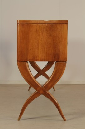 Mobile in ciliegio anni 30_14860 mobile in ciliegio, mobile con sei cassetti, legno ed ottone, piano in formica