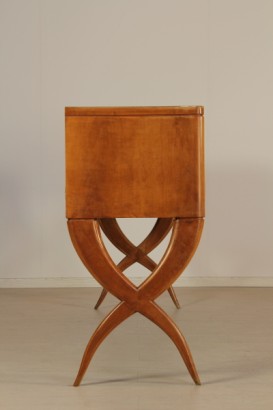 Mobile in ciliegio anni 30_14862 mobile in ciliegio, mobile con sei cassetti, legno ed ottone, piano in formica