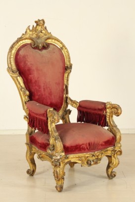 antigüedades, sillas de trono y sillones, Doran trono