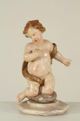 arte, arte antica, putto, XVII secolo, 1600, legno policromo, statua, scultura