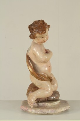 arte, arte antica, putto, XVII secolo, 1600, legno policromo, statua, scultura