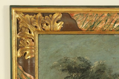 Europe du Nord, XVIIIe siècle, peintures à l’huile sur toile, des bols, des paysages, nuancée de point de vue, cadre, #pitturaantica #arte,
