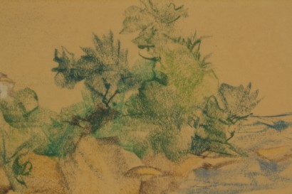 elmo diegoli, italia, anni 30-40, disegno, paesaggio, matita su carta, futurismo, #arte, #novecento