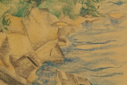 elmo diegoli, italia, anni 30-40, disegno, paesaggio, matita su carta, futurismo, #arte, #novecento