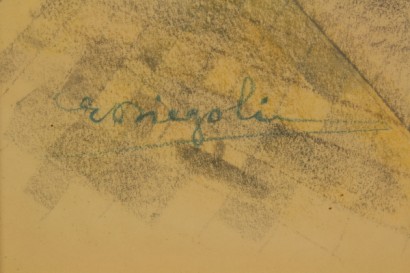 elmo diegoli, italia, anni 30-40, disegno, paesaggio, matita su carta, futurismo, #arte, #novecento