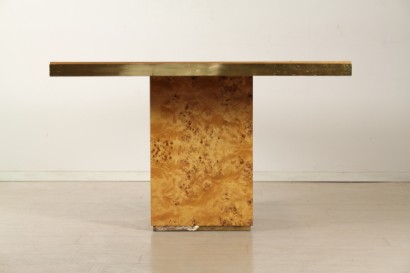 Tavolo nello stile di Willy Rizzo, modernariato, tavoli, legno, radica, ottone, #modernariato, #tavoli