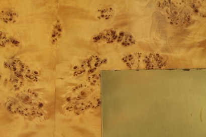 Tavolo nello stile di Willy Rizzo, modernariato, tavoli, legno, radica, ottone, #modernariato, #tavoli