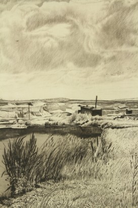 art, 900, 20th century, 1916, 1954, Richard Muller 1874 printing, etching, drypoint, landscapes, sand quarry