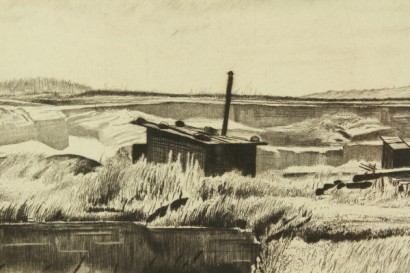 art, 900, 20th century, 1916, 1954, Richard Muller 1874 printing, etching, drypoint, landscapes, sand quarry