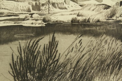 art, 900, 20th century, 1916, 1954, Richard Muller 1874 printing, etching, drypoint, landscapes, sand quarry