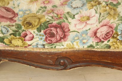 Holzsofa aus Holz geschnitzt, Louis Philippe, Umzug, #antiquariato, #sedie, dreigliedrige, Rückenlehne Polsterung