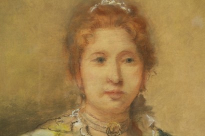 Antonio Salvetti (1854-1931), arte, 1889, siglo XIX, siglo XX, Antonio Salvetti (1854-1931), retrato femenino, pastel sobre papel, dibujo, #arte, #ottocento