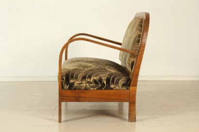 Salotto anni 20-30, divano, poltrone, legno di faggio, faggio, molle, velluto, #modernariato, #divani