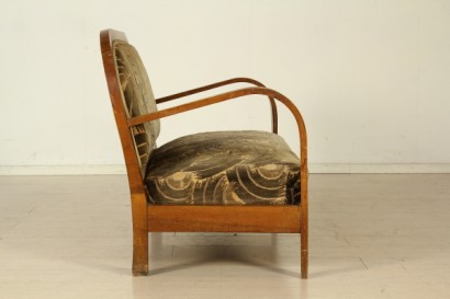 Salotto anni 20-30, divano, poltrone, legno di faggio, faggio, molle, velluto, #modernariato, #divani