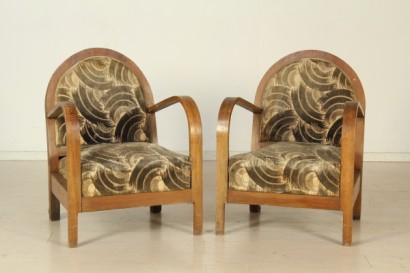 Salotto anni 20-30, divano, poltrone, legno di faggio, faggio, molle, velluto, #modernariato, #divani