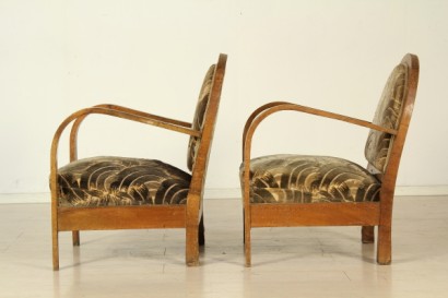 Salotto anni 20-30, divano, poltrone, legno di faggio, faggio, molle, velluto, #modernariato, #divani