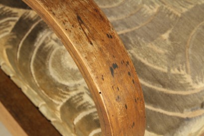 Salotto anni 20-30, divano, poltrone, legno di faggio, faggio, molle, velluto, #modernariato, #divani