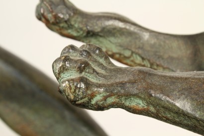 bronce, mármol negro, Salvatore Melani, cazador, #antigüedades, #bronzi