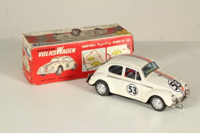 moderne Antiquitäten, Objekte, Spielzeugauto, Modellauto, Wolkswagen Käfer, 70er, 20. Jahrhundert, Vintage, Weißblech, Taiyo, Japan, Japan, #modernariat #objects
