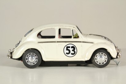 moderne Antiquitäten, Objekte, Spielzeugauto, Modellauto, Wolkswagen Käfer, 70er, 20. Jahrhundert, Vintage, Weißblech, Taiyo, Japan, Japan, #modernariat #objects