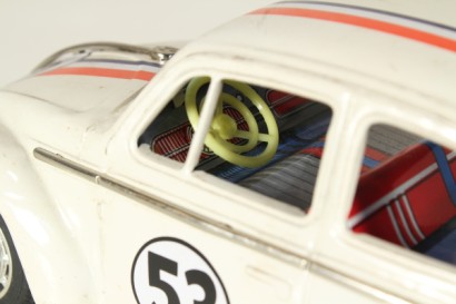 moderne Antiquitäten, Objekte, Spielzeugauto, Modellauto, Wolkswagen Käfer, 70er, 20. Jahrhundert, Vintage, Weißblech, Taiyo, Japan, Japan, #modernariat #objects
