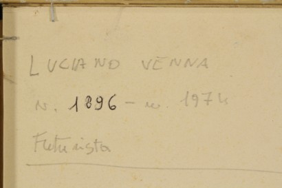 900 art, Lucio Venna 1897 1974, talking Letters R, erre, Futurism, pencils on paper, the period of the wild, maccari and friends